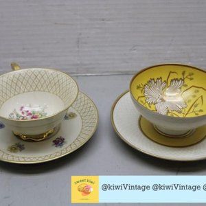 Vintage Teacups and Saucers from Bavaria, Germany (Efchenbach & PMR Jaeger)